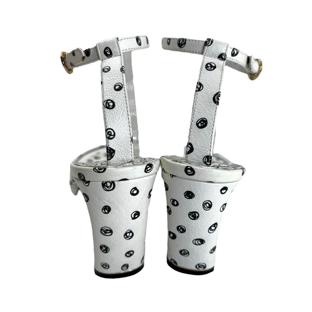 Nicholas Kirkwood MAEVA Ankle Strap Sandals in White & Black Doodle Print - Picture 11 of 16